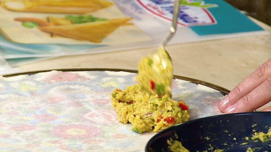 بوراك بالدجاج وفلفل ألوان