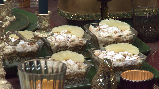 كريمة الأرز بالأناناس والكرامبل