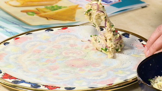 بوراك بالدجاج وصلصة البيشاميل