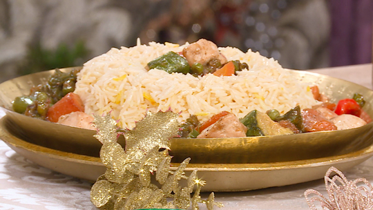 أرز بالزعفران و الخضر