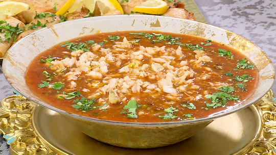 شوربة فريك بالسمك
