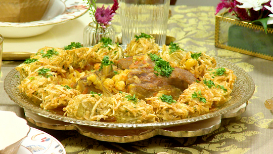 طبق البطاطا المبشورة باللحم