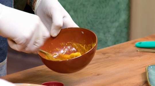 لوبيا خضراء بالزيتون البنفسجي