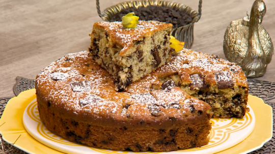 كعكة بالموز والشوكولاطة