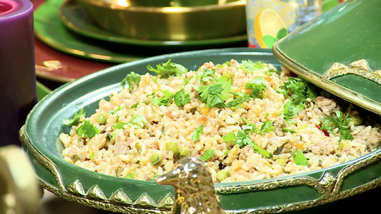 طبق الأرز بفلفل ألوان